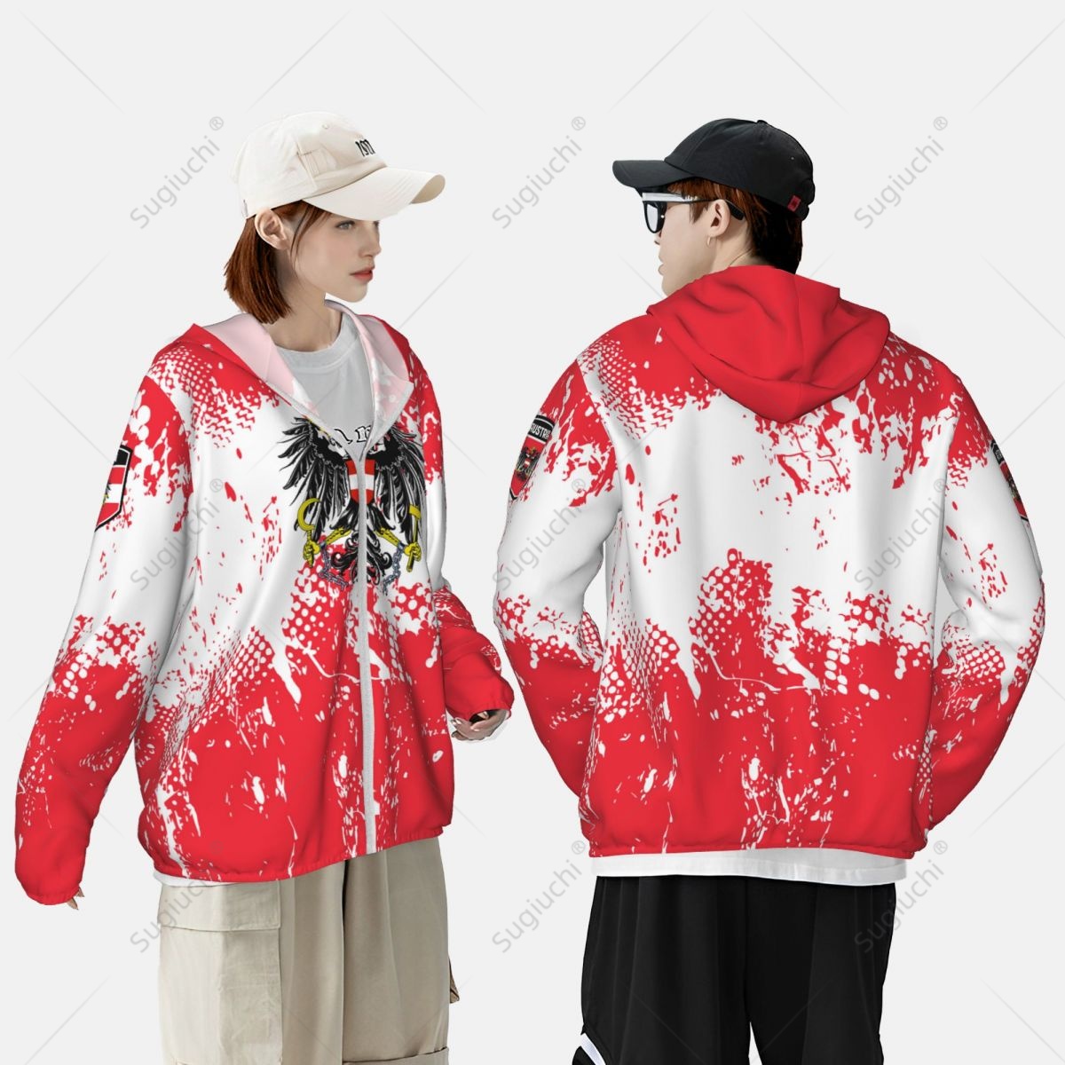 Austria Flag Sun Protection Ho - Fishing Hoodie ulasan dan harga
