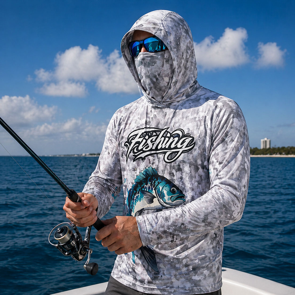 Fishing Shirt Hooded Men Fishi - Fishing Hoodie ulasan dan harga