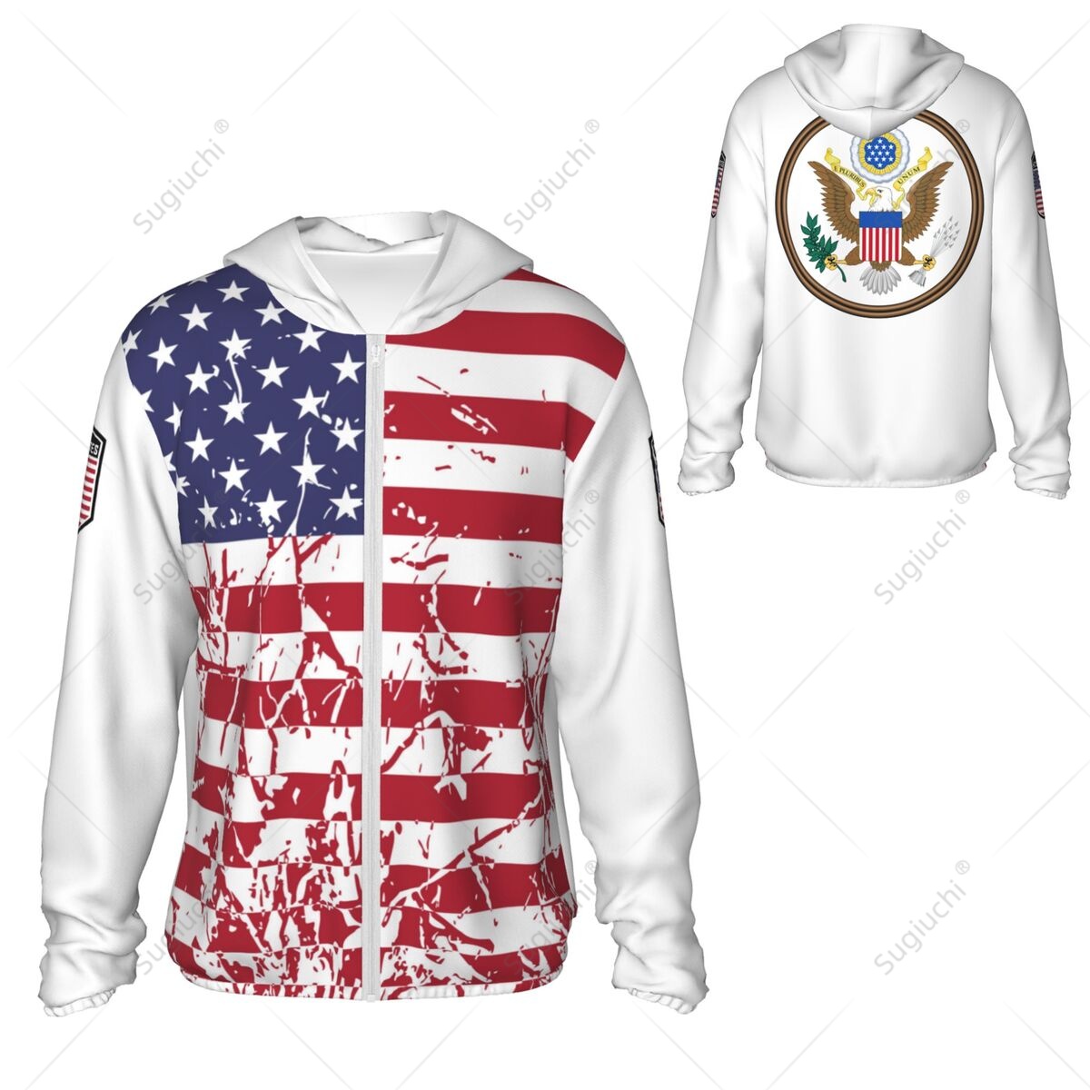United States Flag Sun Protect - Fishing Hoodie ulasan dan harga